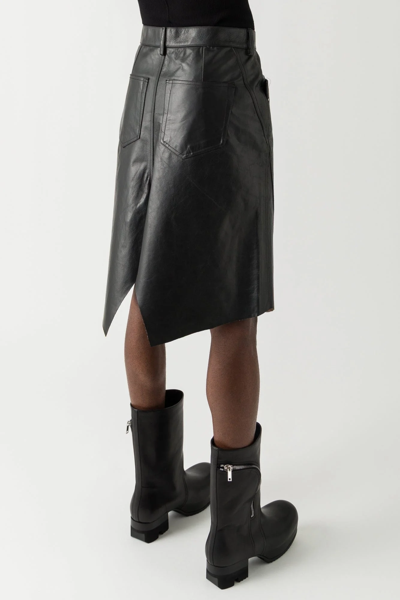 Rick Owens Slivered Skirt in Black SS25 - Image 3