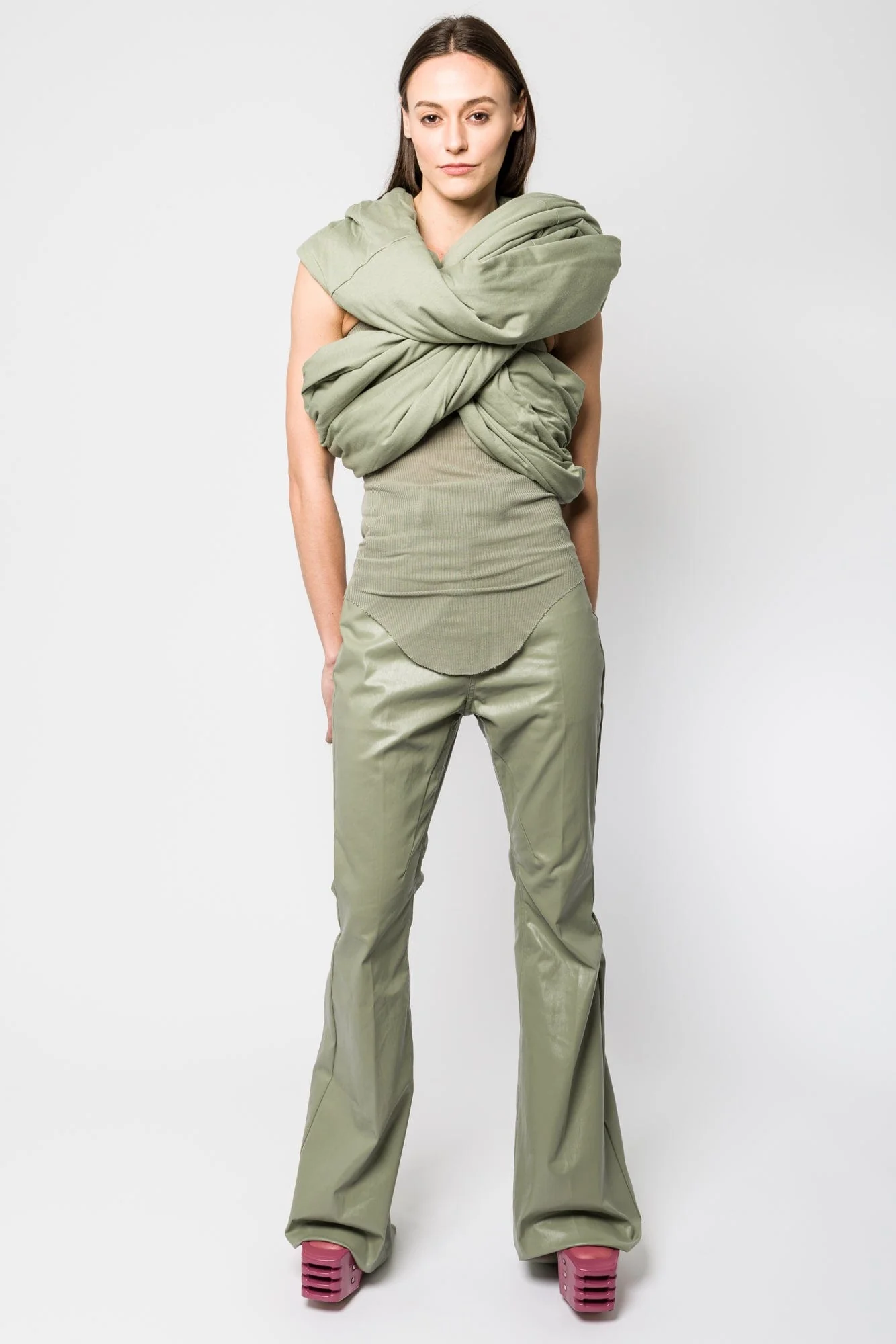 Rick Owens Triple Donut Stola in Celadon SS25 - Image 4