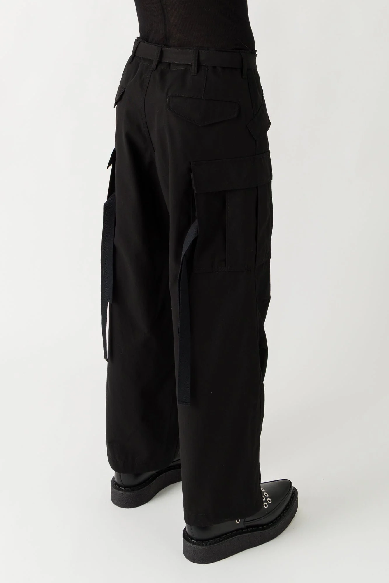 Sacai Cotton Twill Cargo Pants in Black - Image 3