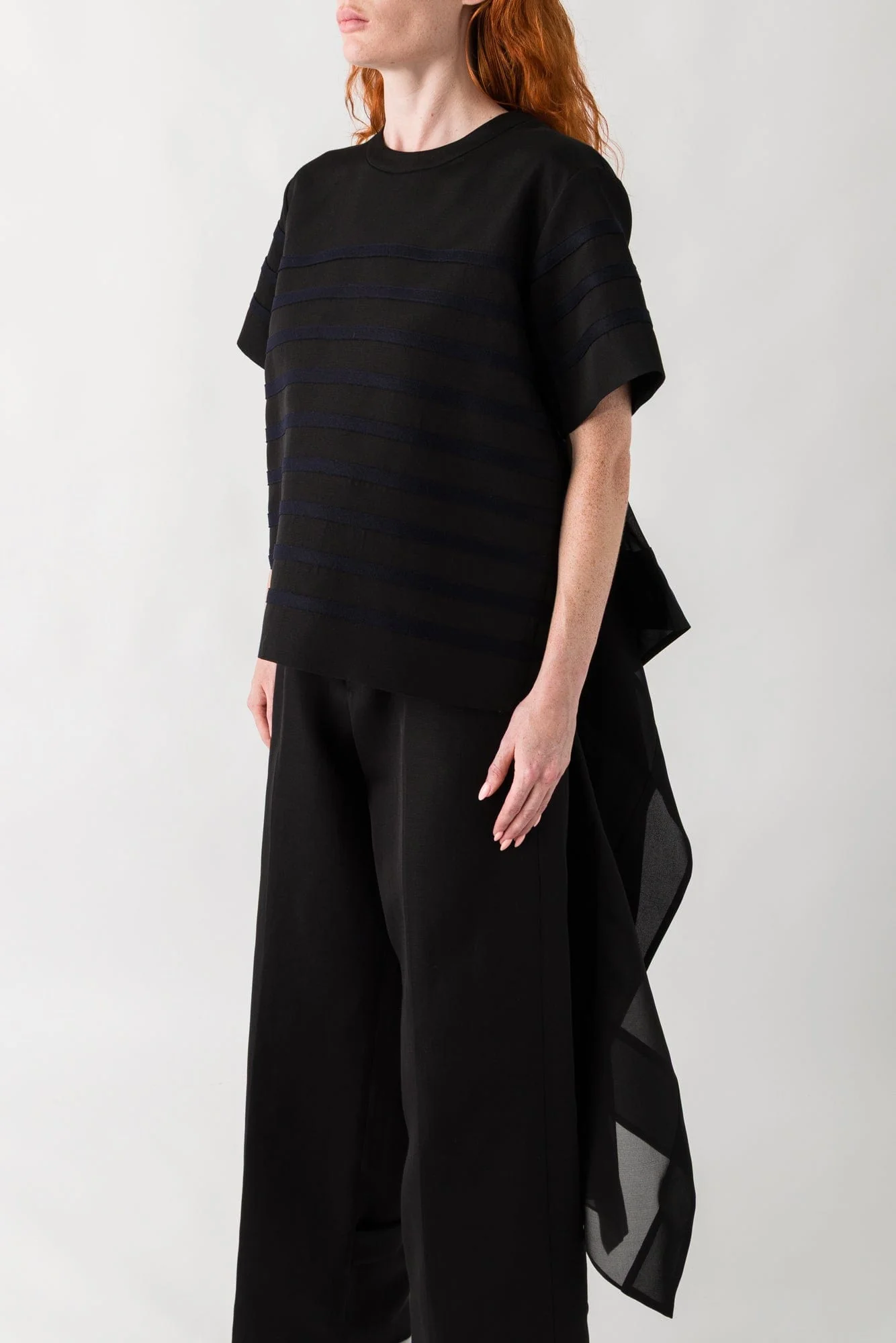 Sacai Double-Faced Silk Cotton x Silk Organza Pullover - Image 2