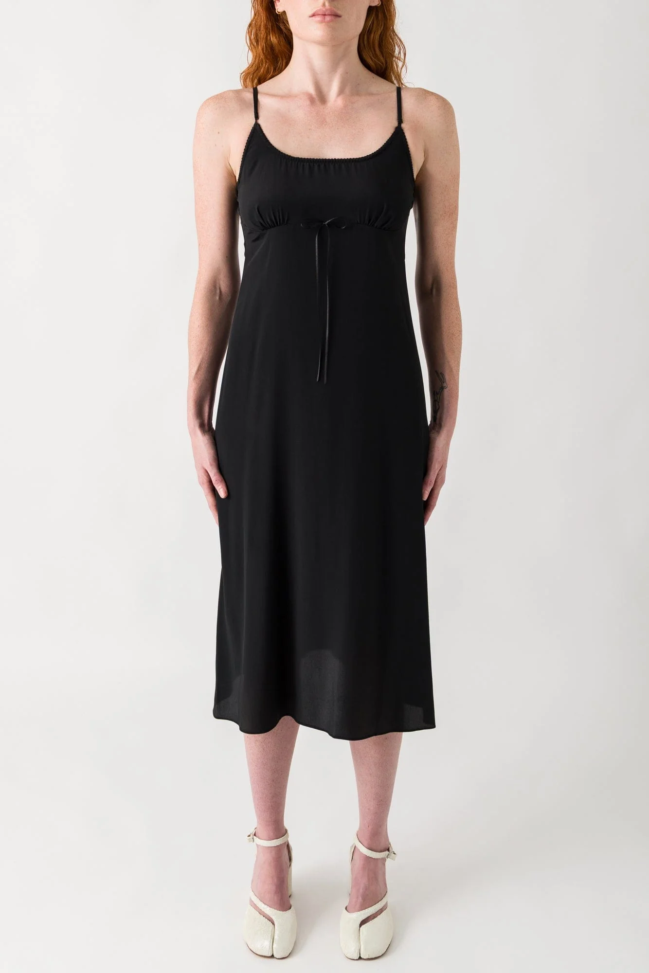 Simone Rocha Negligee Bow Detail Slip Dress in Black