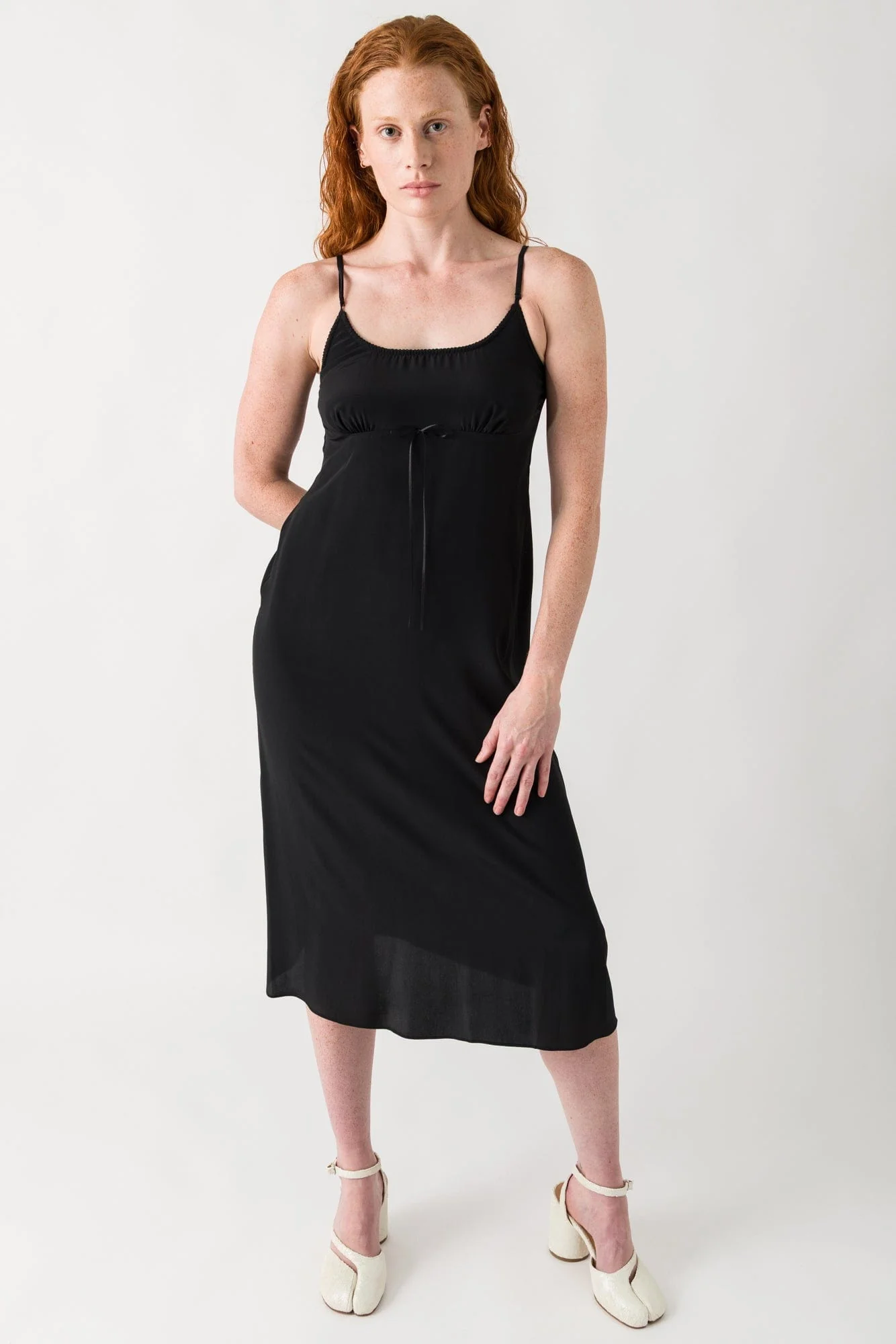 Simone Rocha Negligee Bow Detail Slip Dress in Black - Image 4