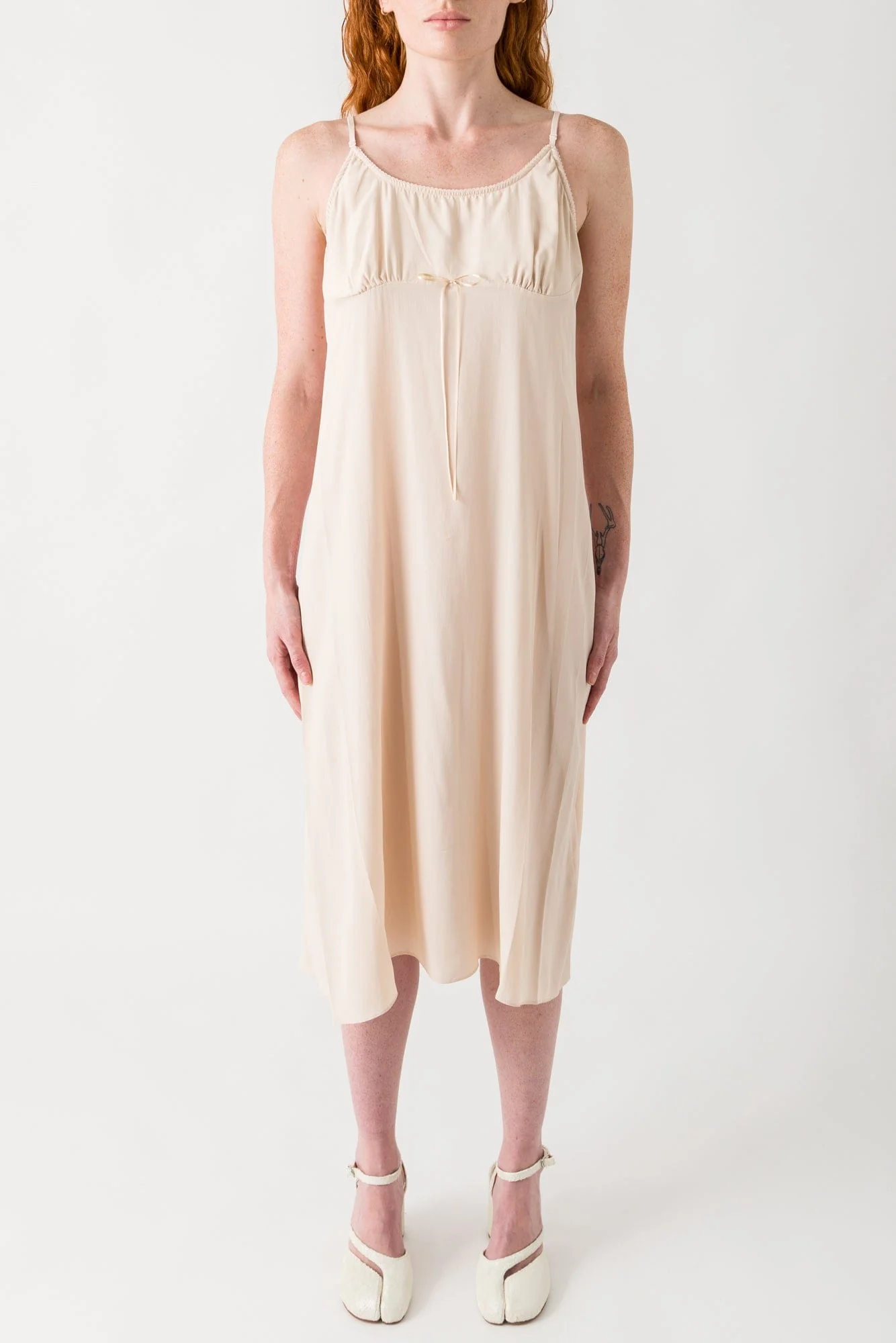Simone Rocha Negligee Bow Detail Slip Dress in Nude