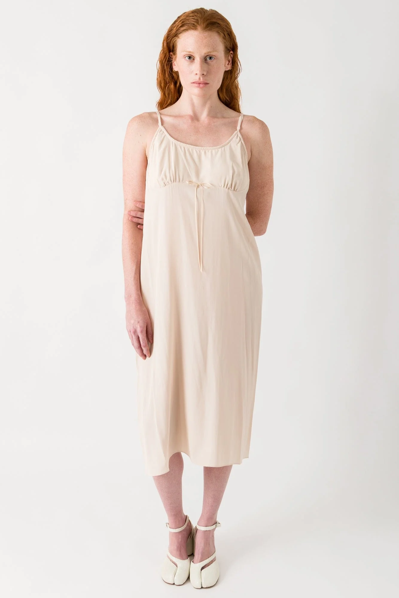 Simone Rocha Negligee Bow Detail Slip Dress in Nude - Image 4