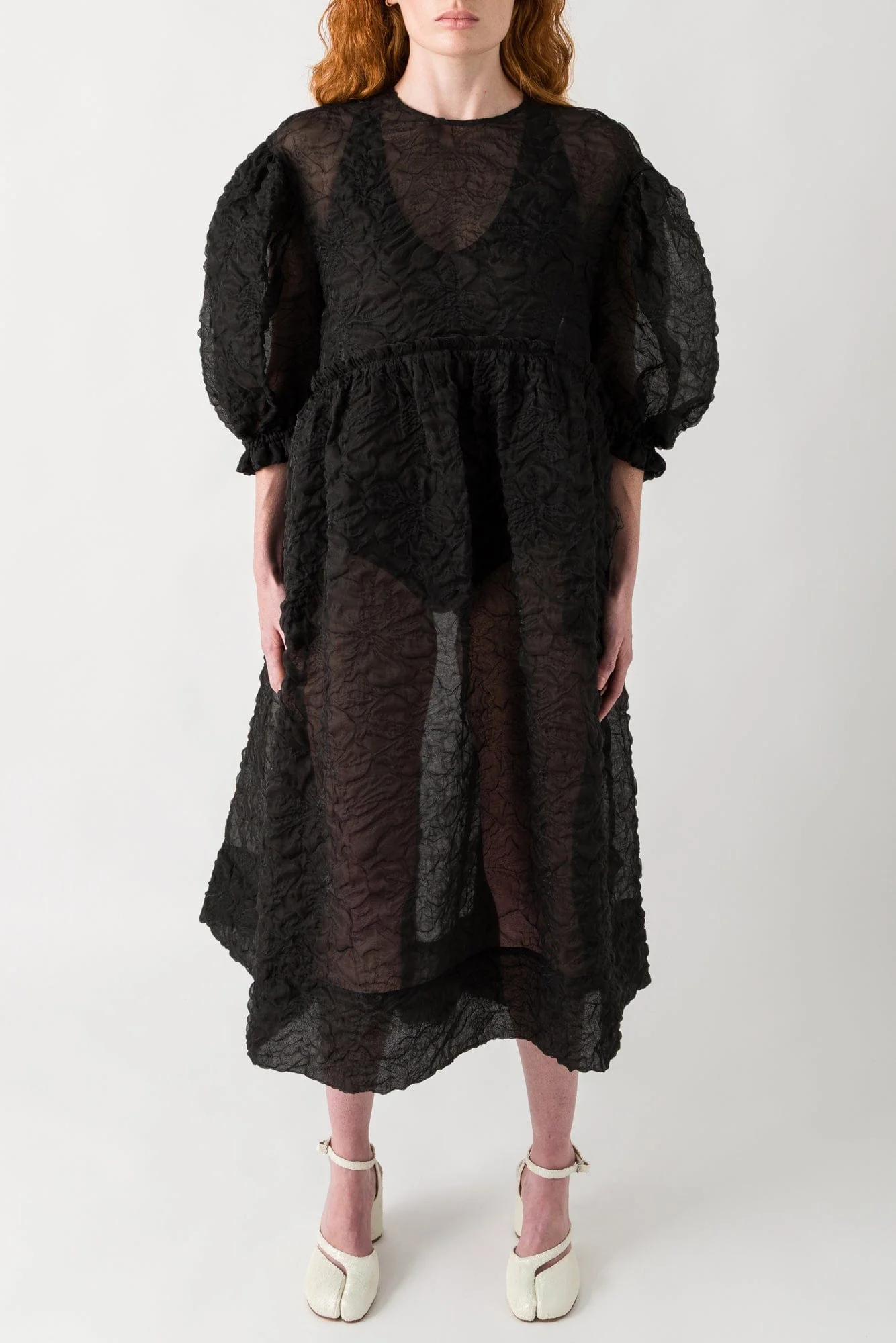 Simone Rocha Ruffle Frill Detail Smock Dress