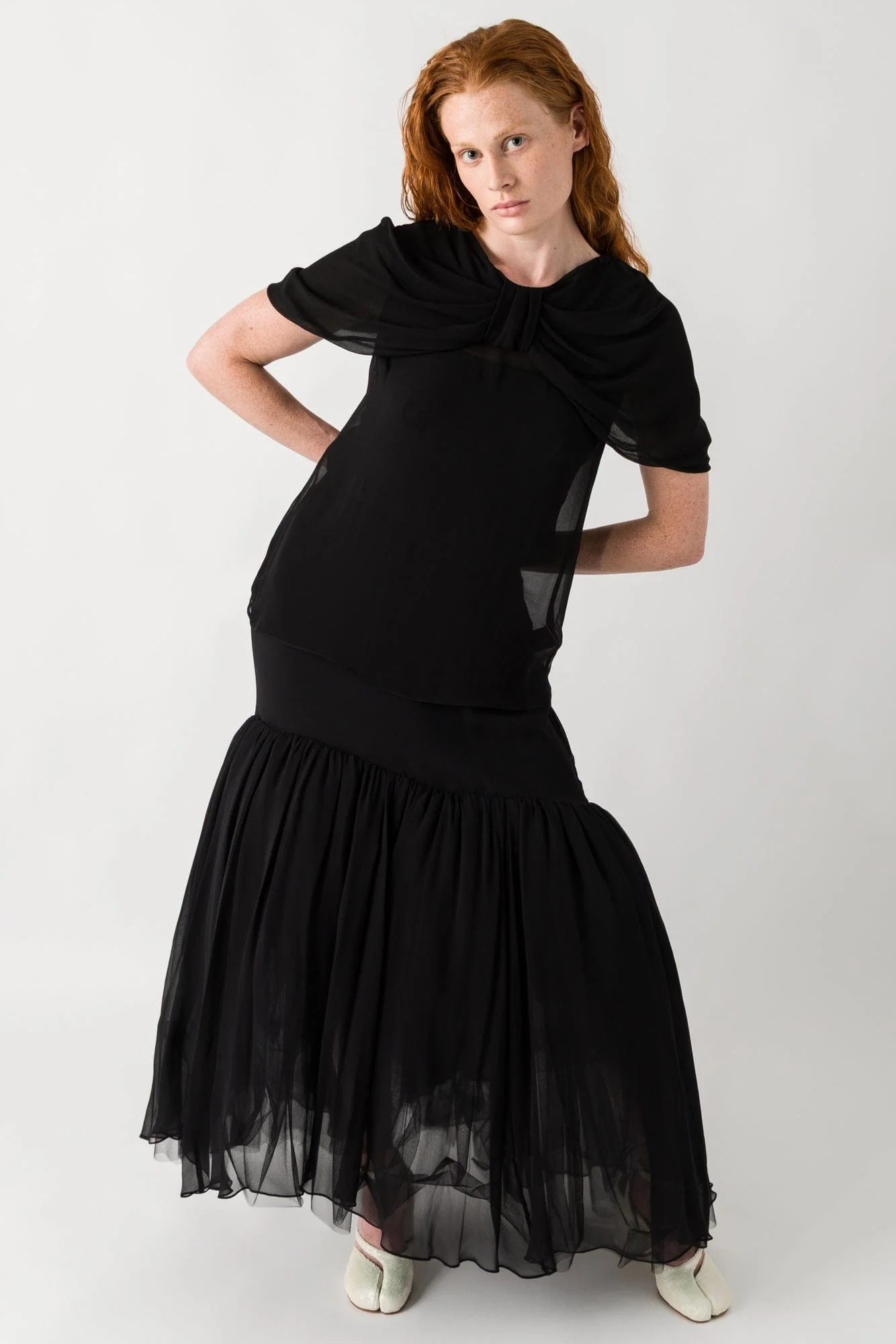Simone Rocha Sheer Extended Bow Detail Fitted Top - Image 4