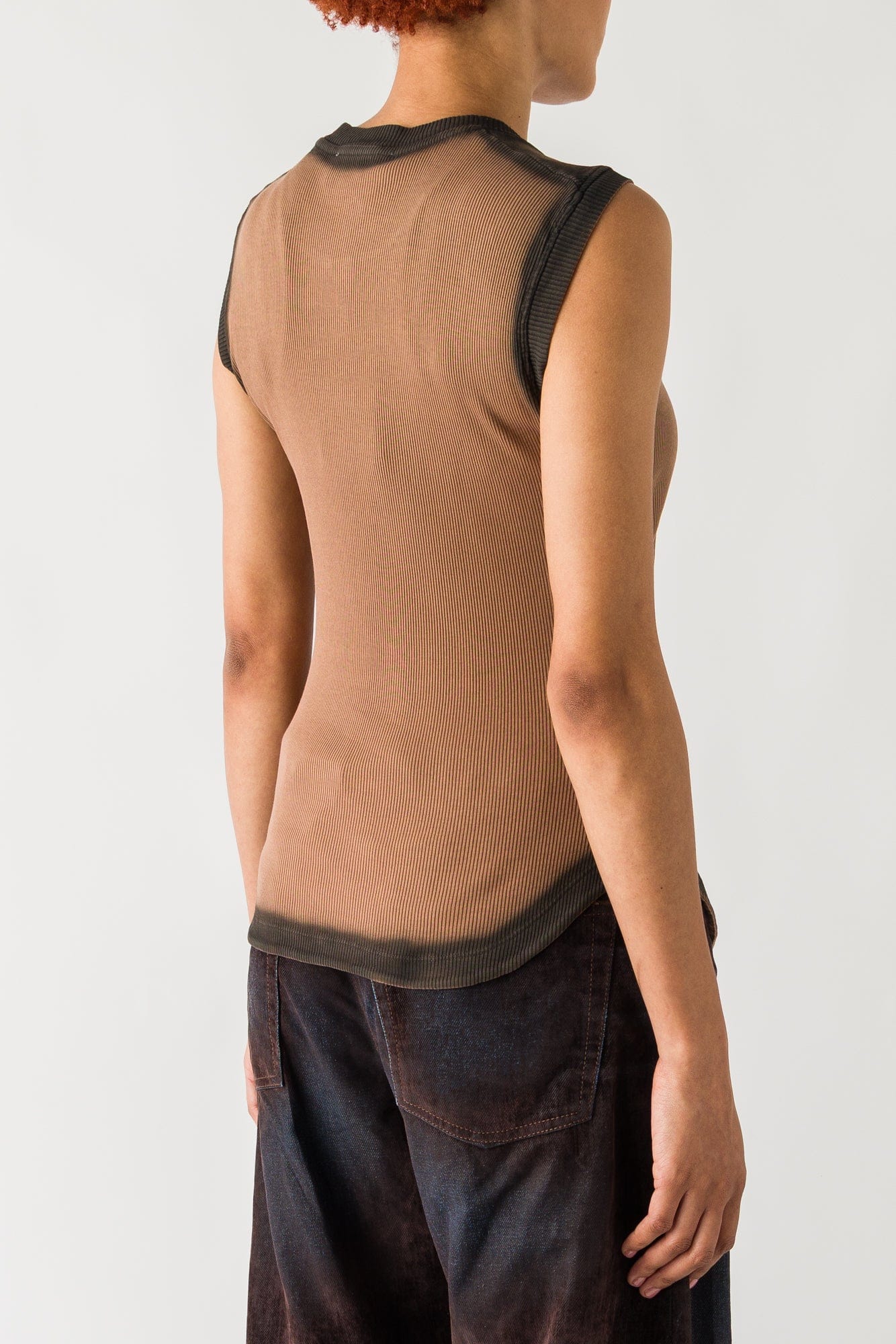 The Attico Jersey Rib Tank in Faded Terracotta - Image 3