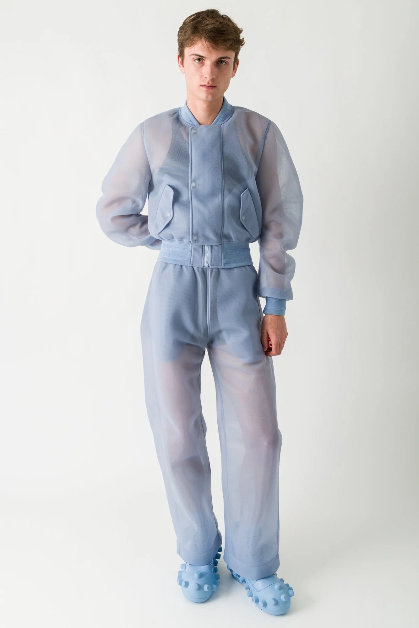 Walter Van Beirendonck Micro Bomber in Light Blue SS25 - Image 4