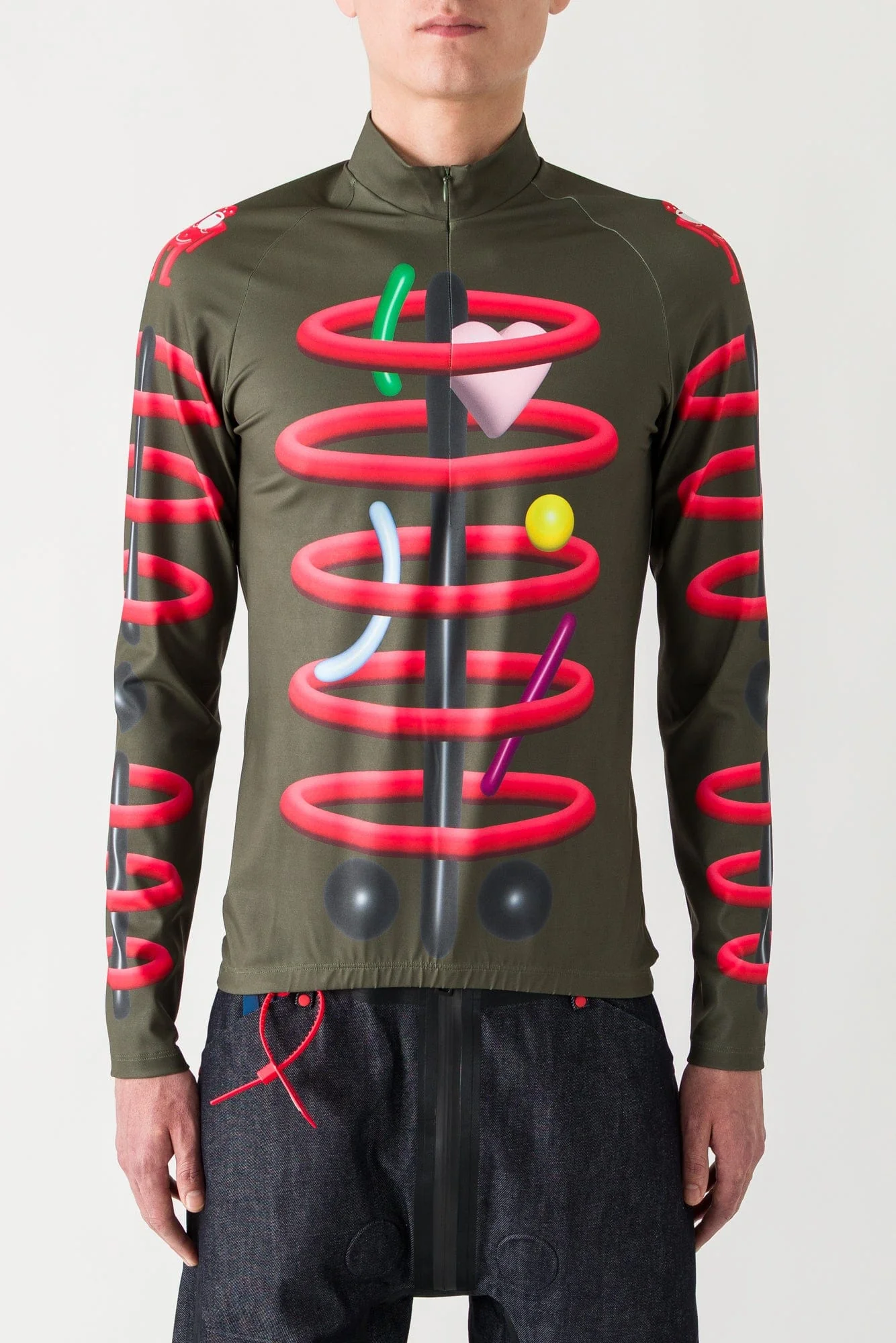 Walter Van Beirendonck Void Clown Bike Top in Cypress SS25