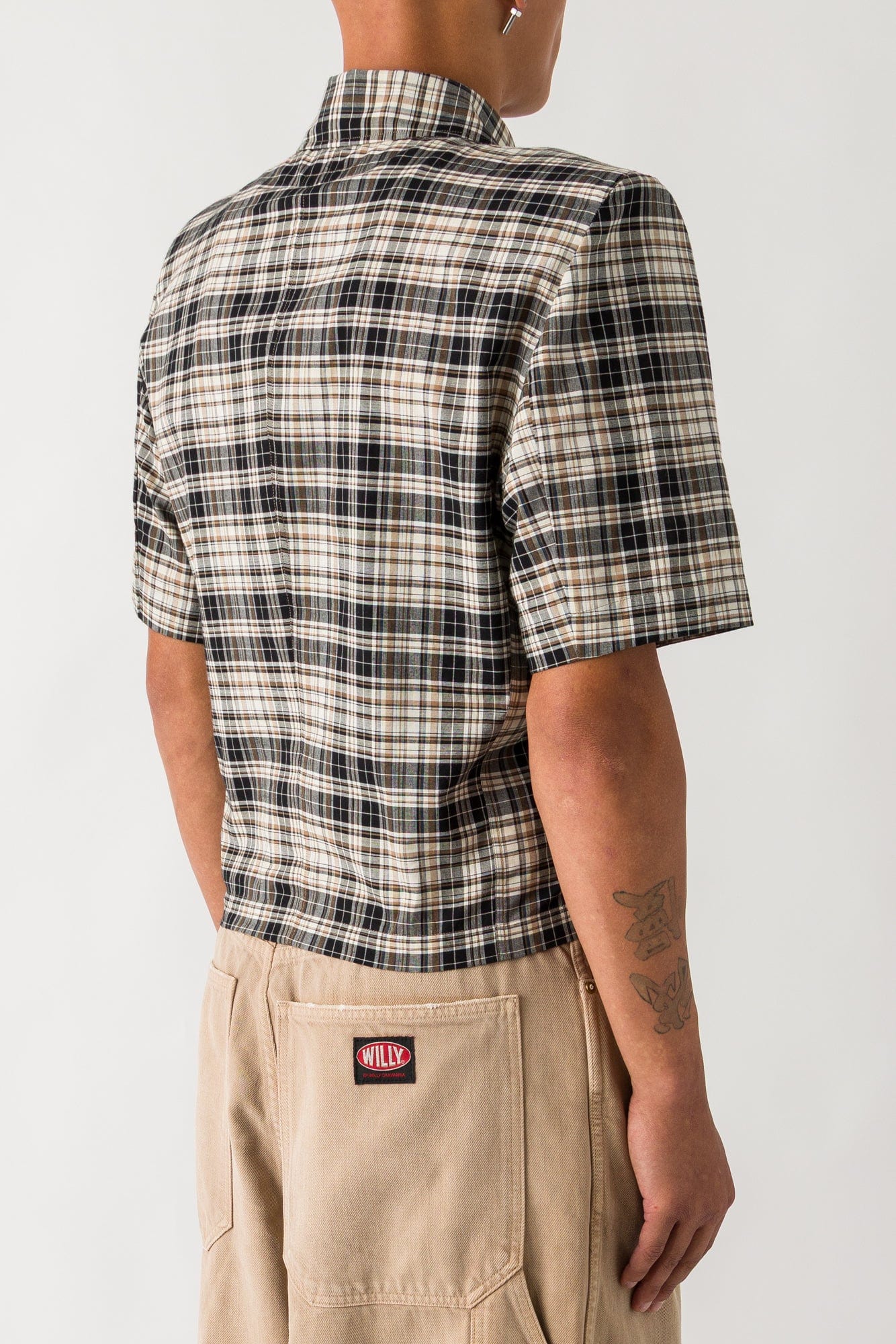 Willy Chavarria Brown Check Staple Workshirt - Image 3