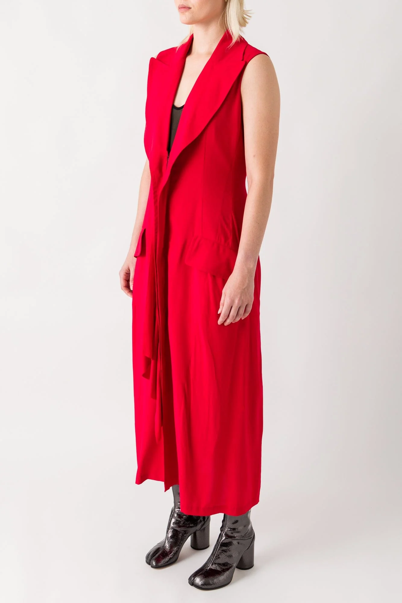 Yohji Yamamoto Front Draped Sleeveless Dress - Image 2