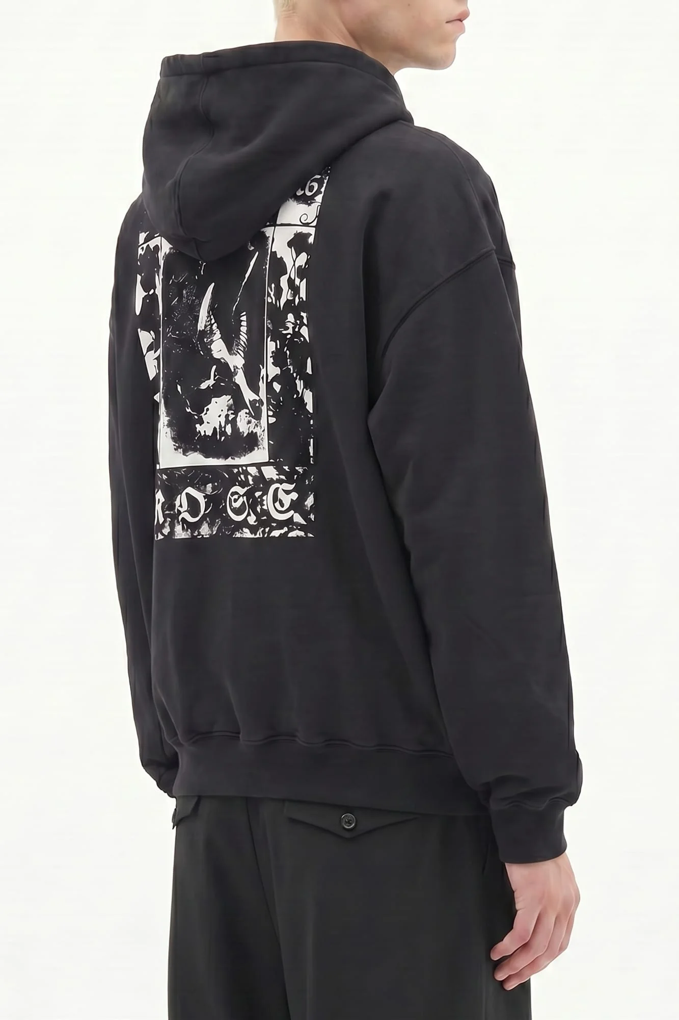 Ann Demeulemeester Bardi Comfort Hoodie with Frame Print SS26 - Image 3