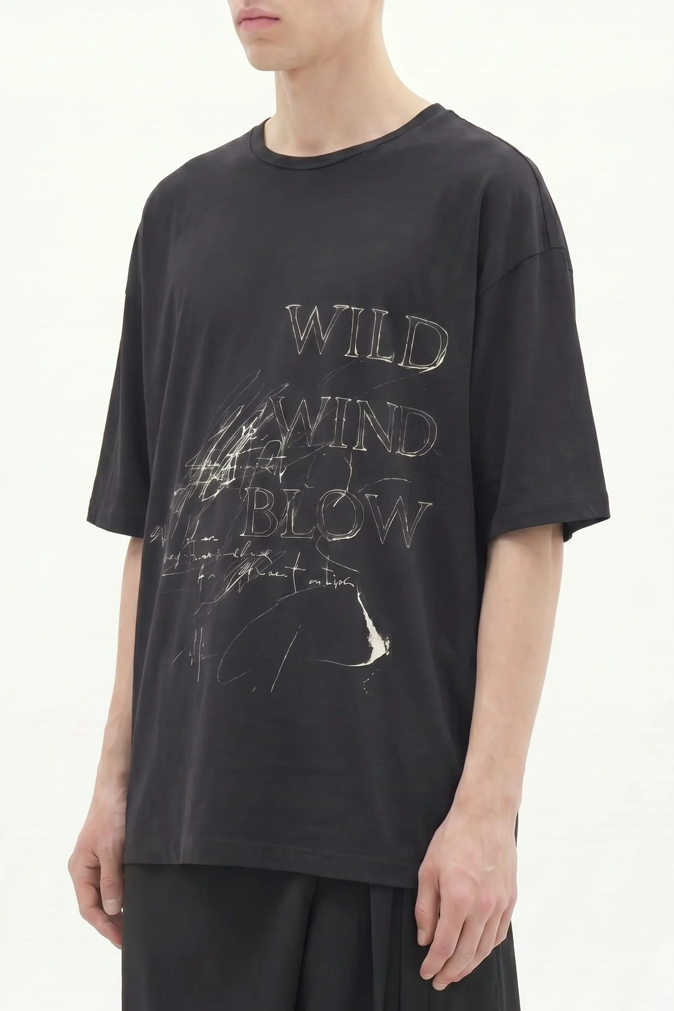 Ann Demeulemeester Dieter High Comfort Graphic T-Shirt in Black SS26 - Image 2
