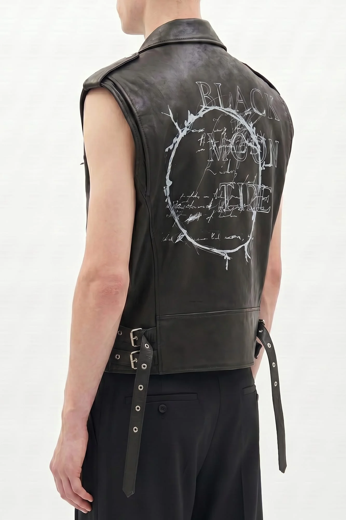 Ann Demeulemeester Faltin Sleeveless Perfecto Leather Vest SS26 - Image 3