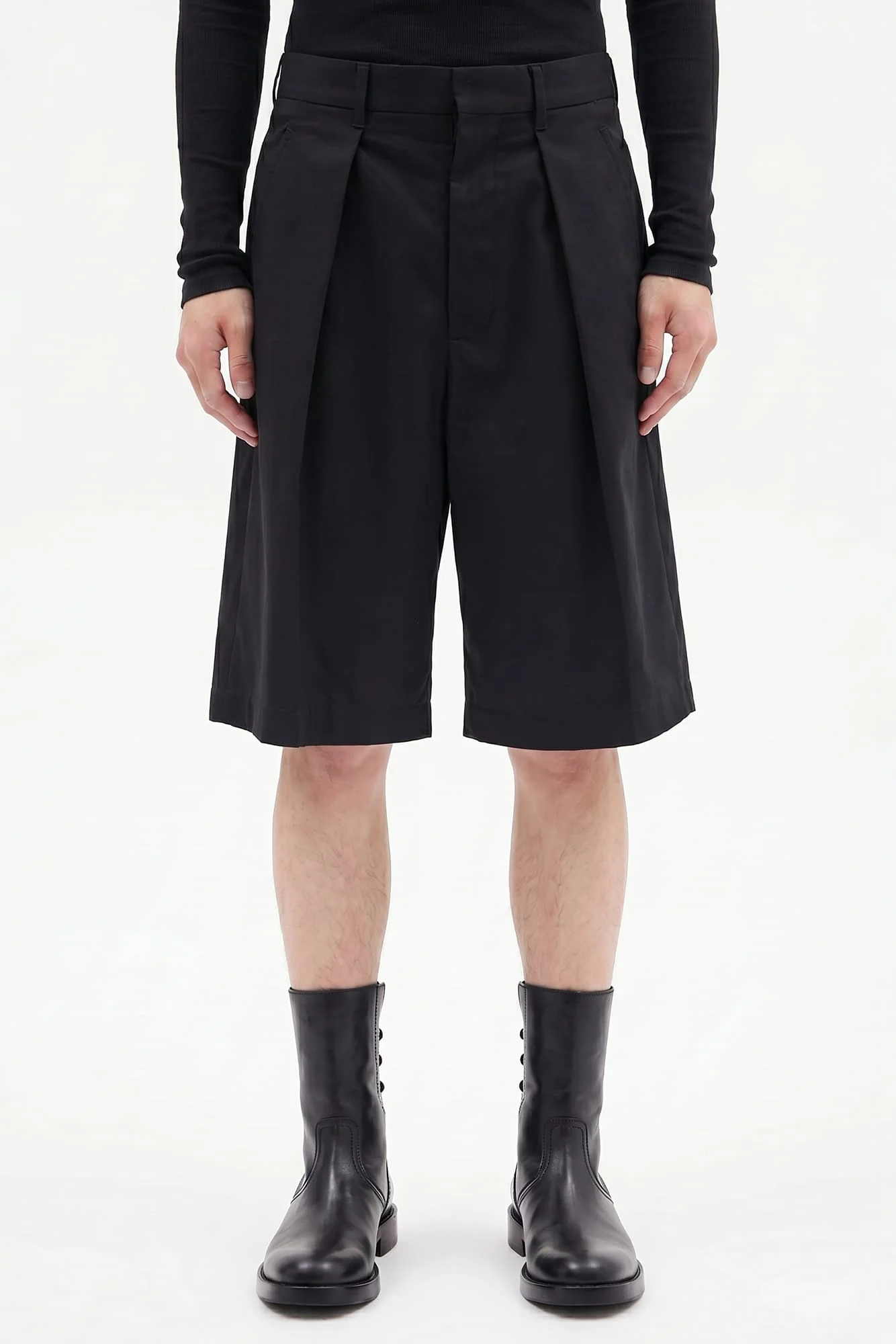Ann Demeulemeester Noralf Wide Leg Pleated Shorts SS26