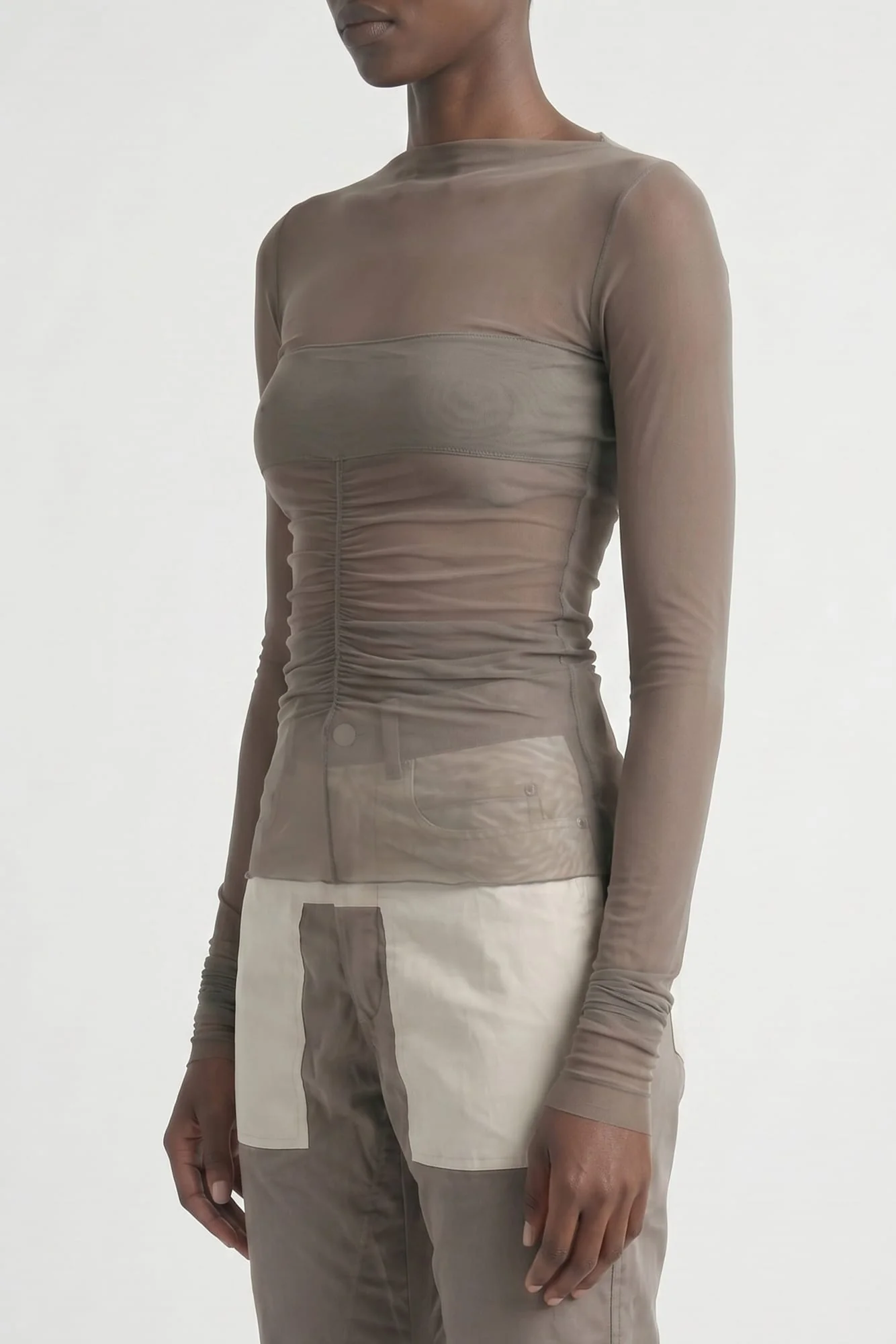 Rick Owens Temple Bandeau Top in Dust - Image 2