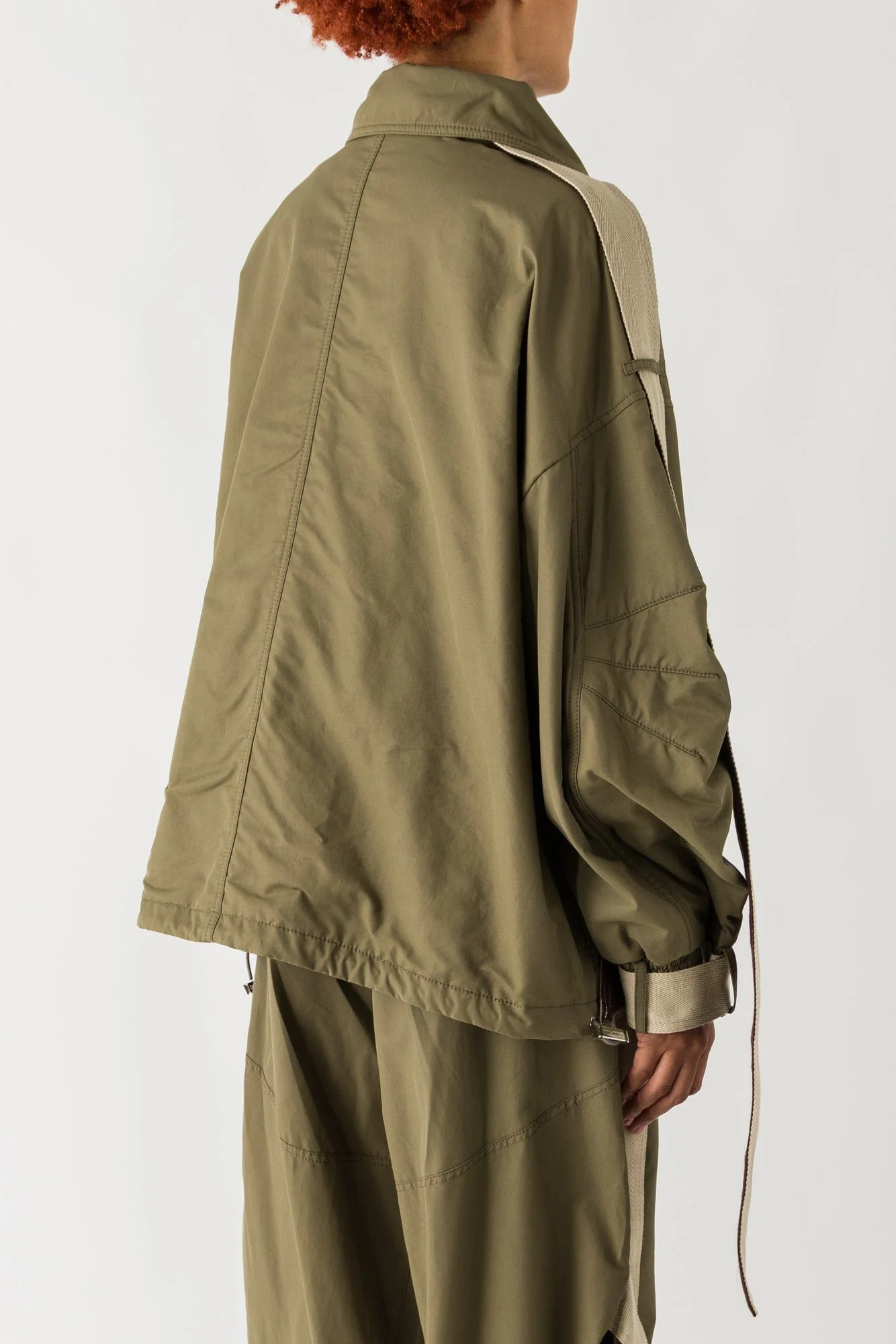 The Attico Canvas Parachute Bomber In Military Green - Image 3