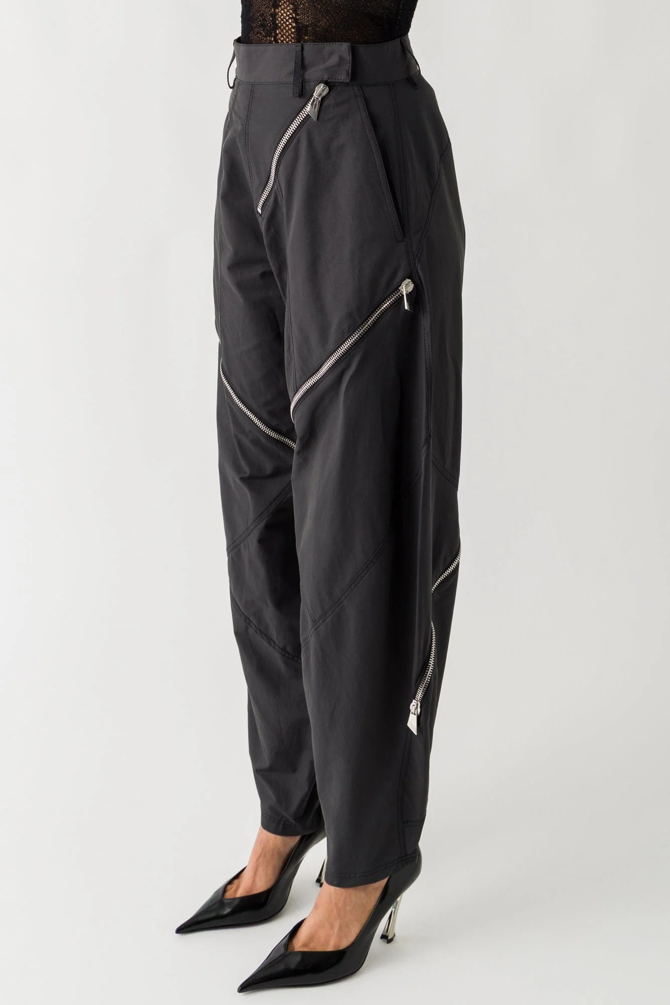 The Attico Canvas Parachute Pant In Dark Grey - Image 2