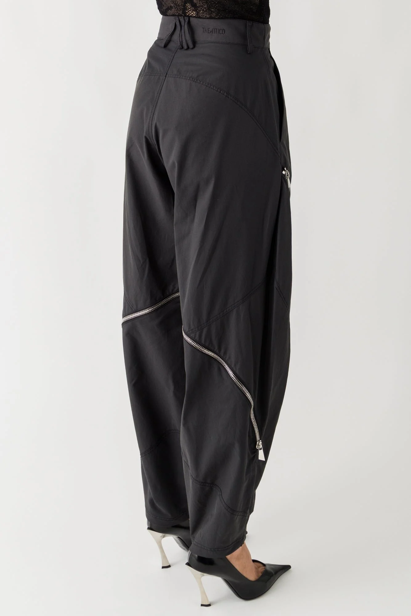 The Attico Canvas Parachute Pant In Dark Grey - Image 3