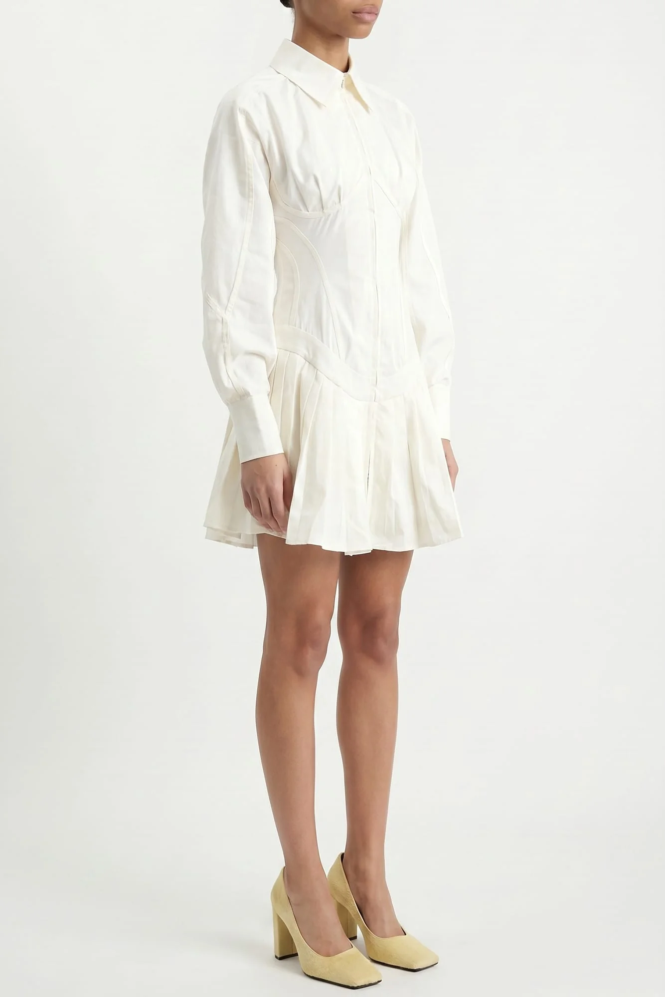 Tolu Coker Contour Bustier Pleated Shirt Dress - Image 2