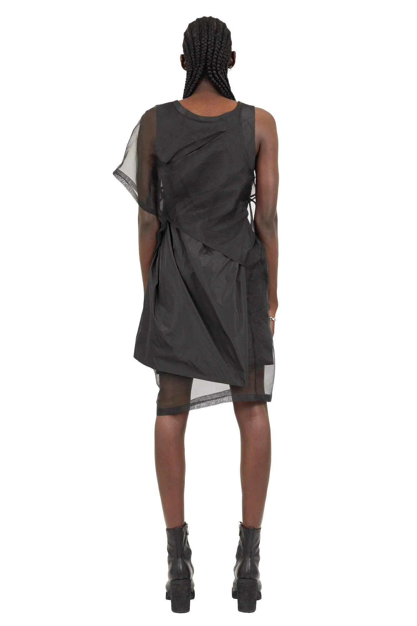 Undercover Black Sheer One Sleeve Dress - Image 3