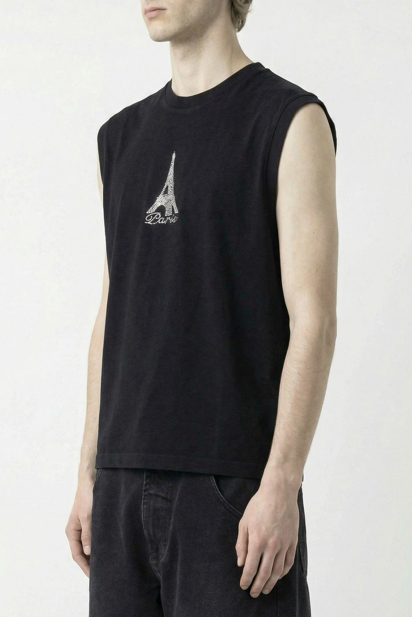 Vetements Crystal Paris Sleeveless T-Shirt in Black - Image 2