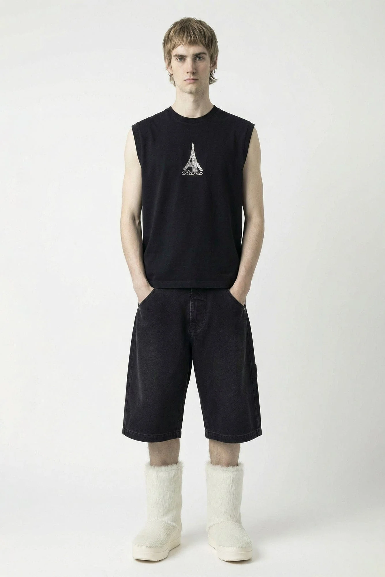 Vetements Crystal Paris Sleeveless T-Shirt in Black - Image 4