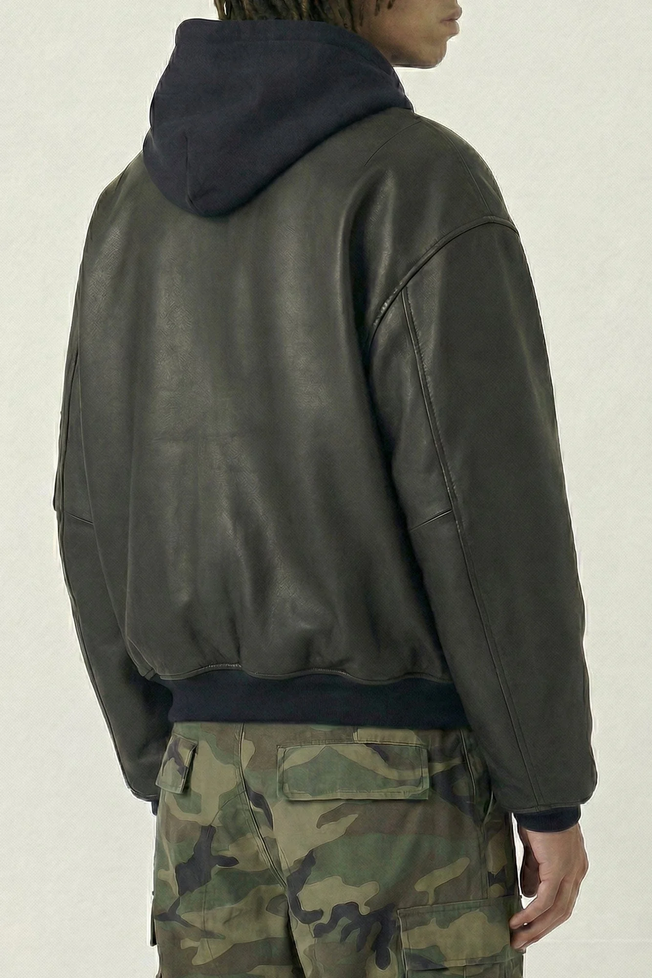 Vetements Leather Bomber with Attached Hood - Image 3