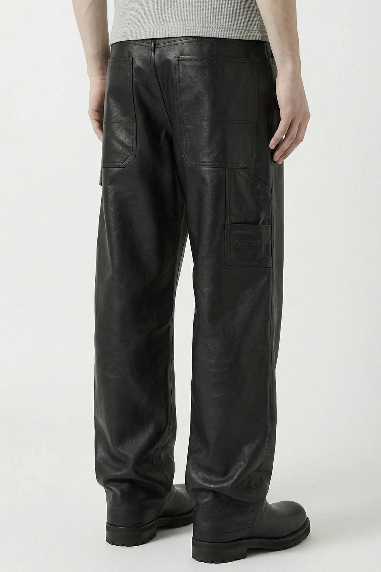 Vetements Leather Hip-Hop Pants in Black - Image 3