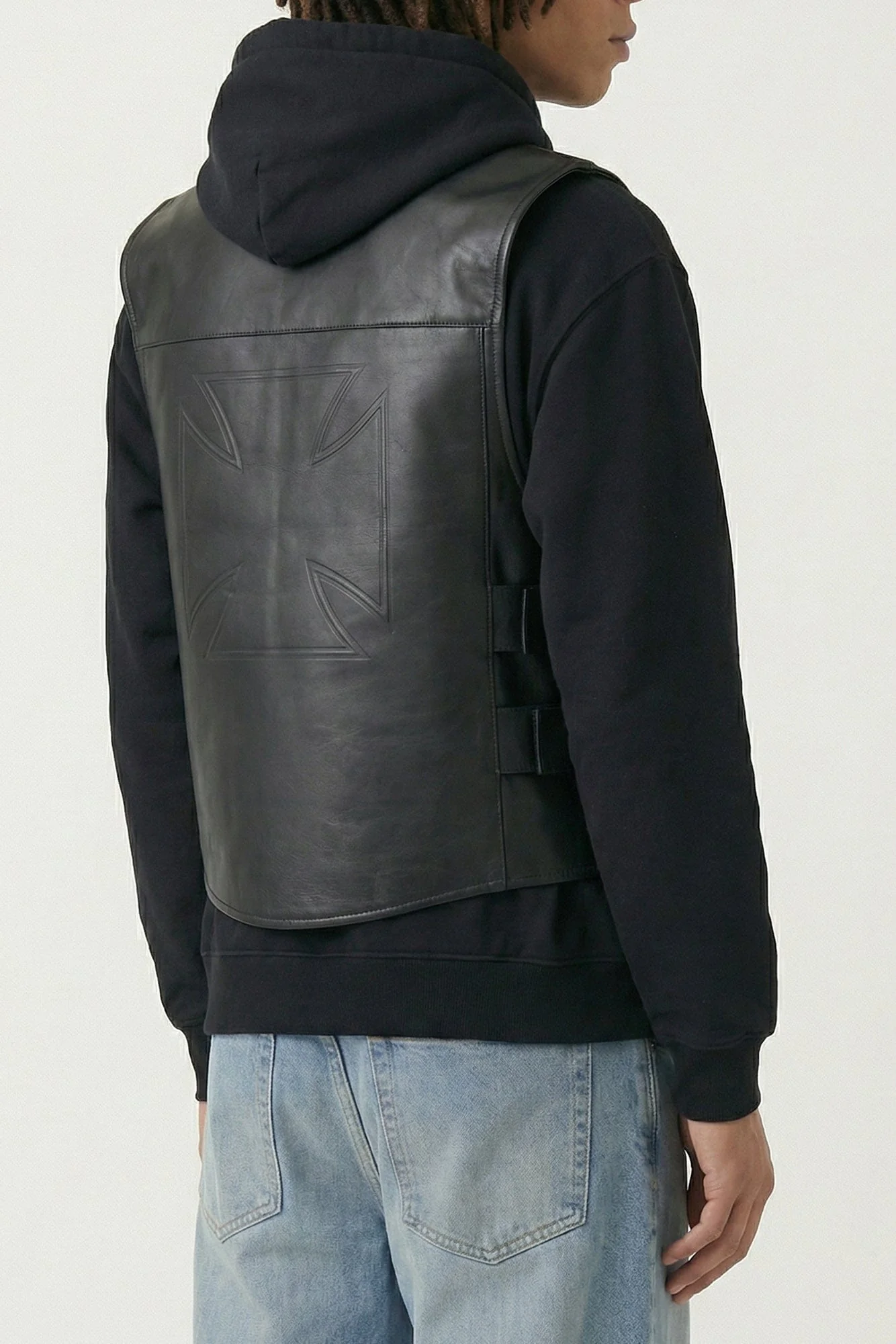 Vetements Leather Velcro Vest in Black - Image 3