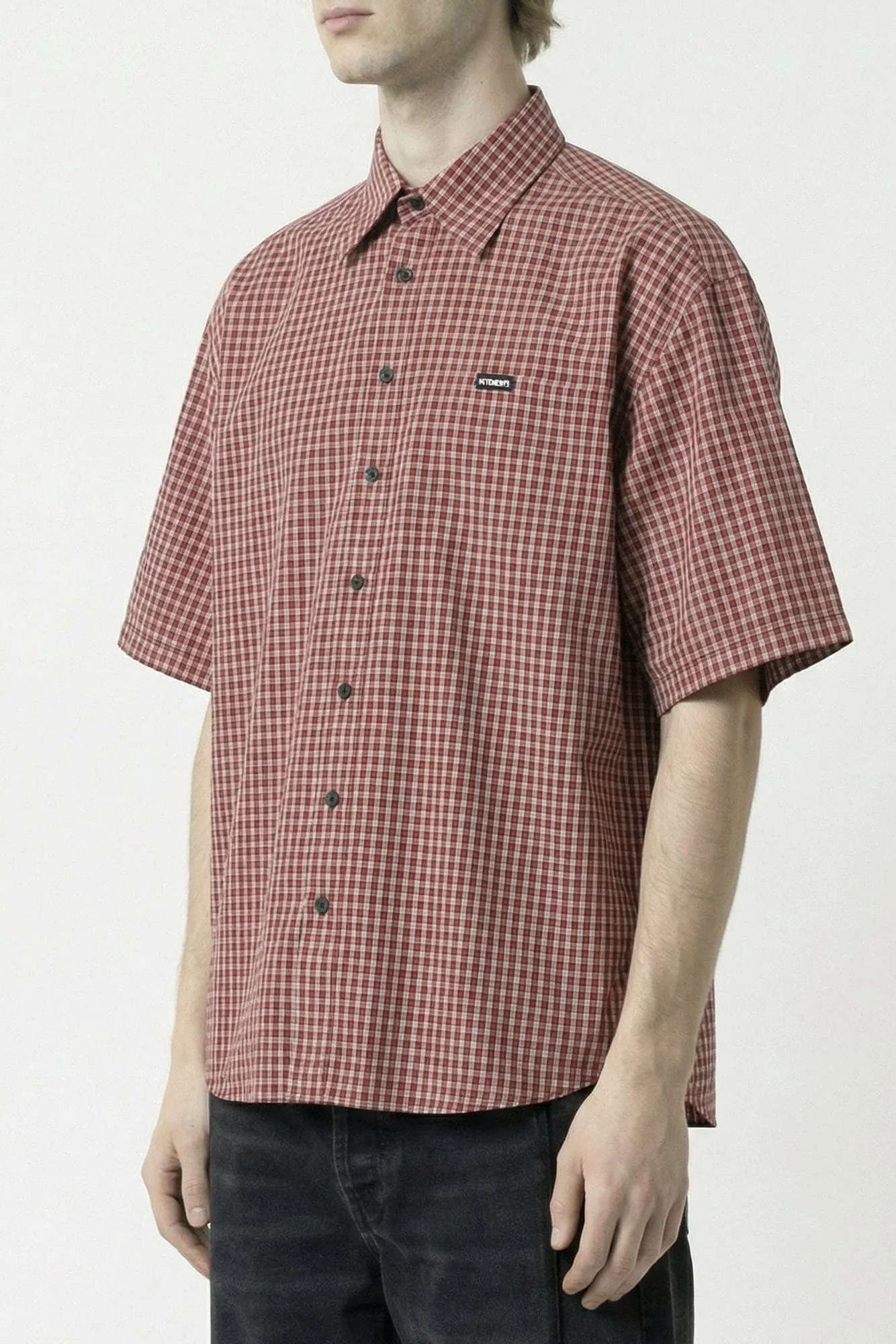 Vetements Short Sleeve Shirt in Red Check - Image 2