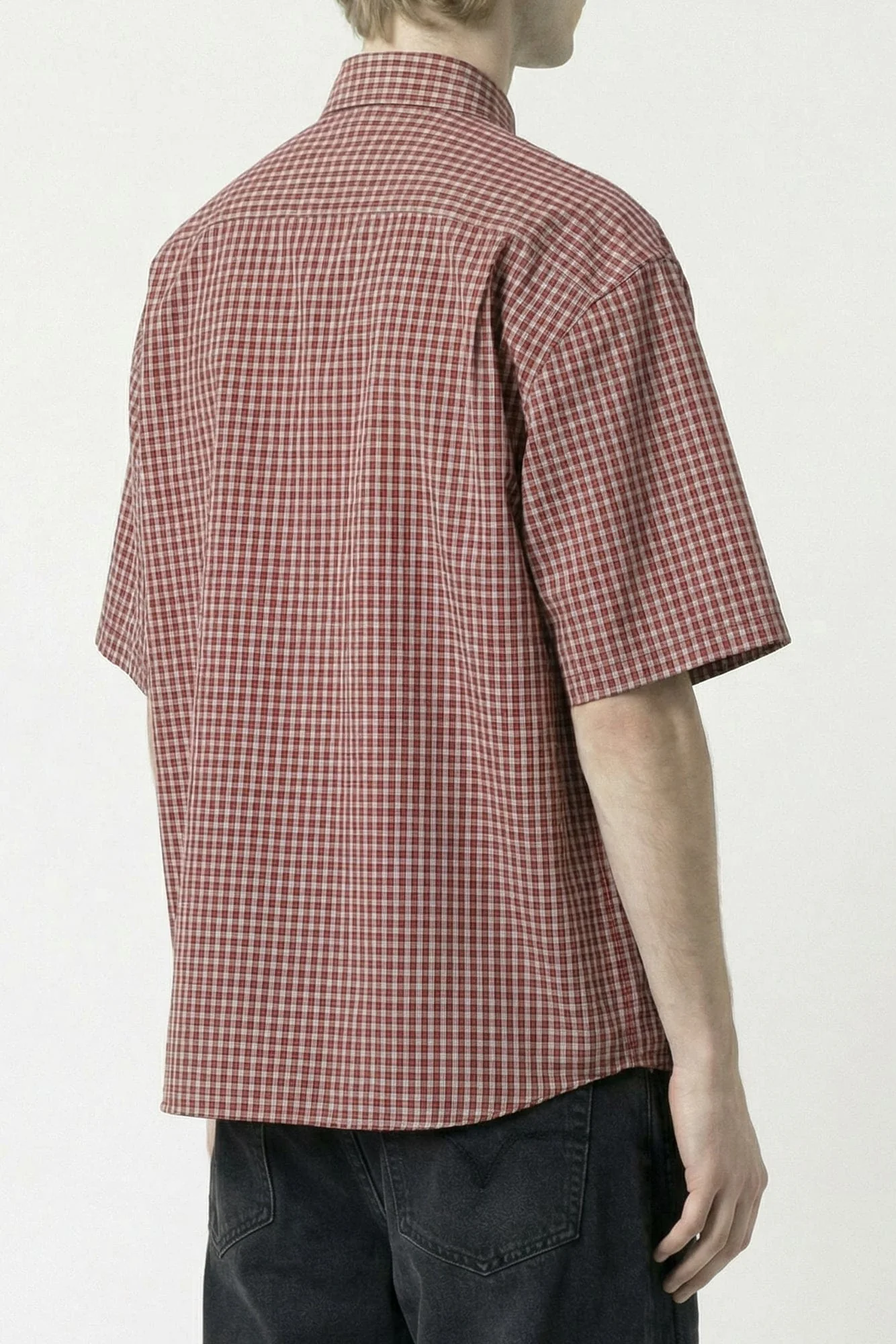 Vetements Short Sleeve Shirt in Red Check - Image 3
