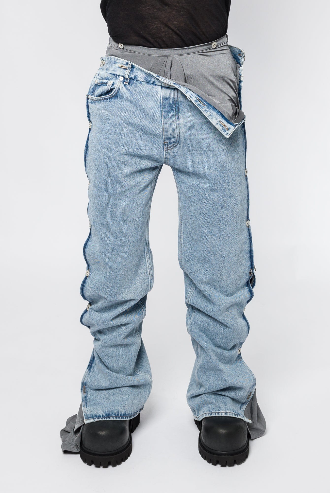 Y/Project Collapsed Waist Jeans in Ice Blue - Image 4