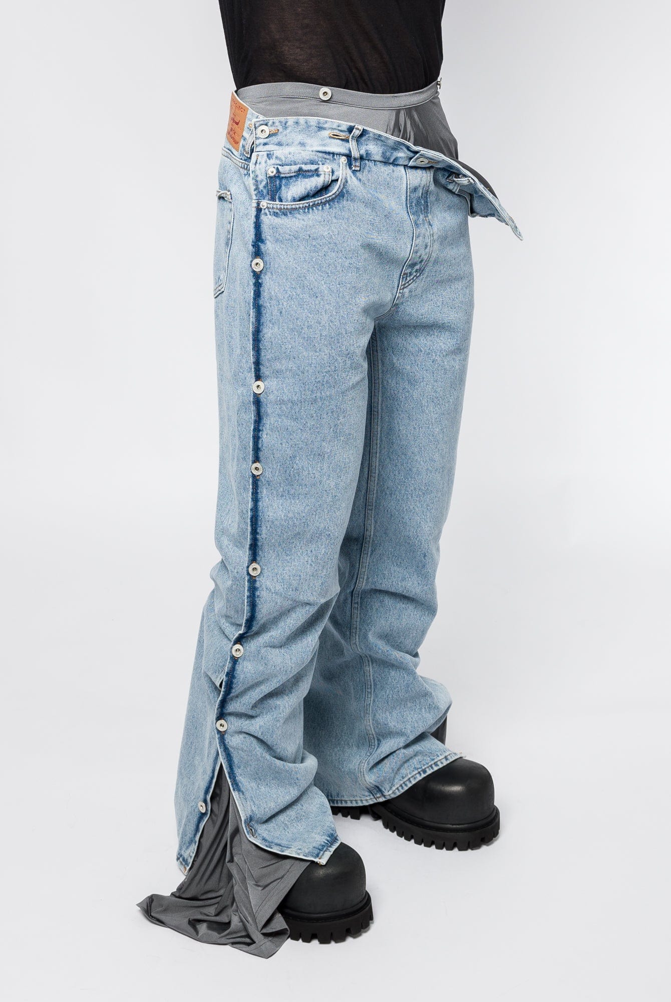 Y/Project Collapsed Waist Jeans in Ice Blue - Image 5