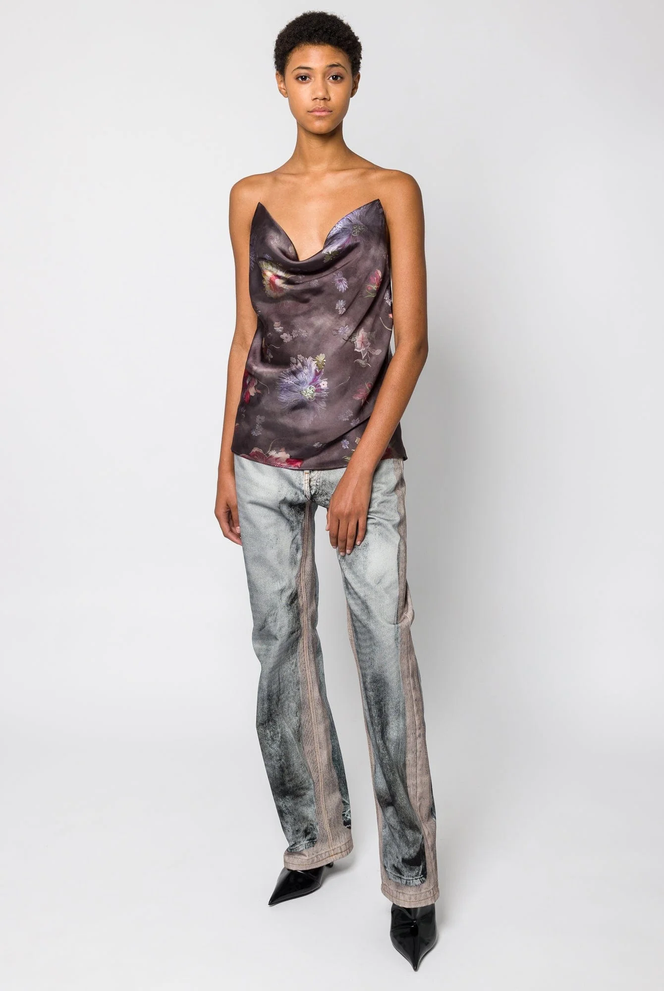 Y/Project Invisible Strap Slip Top in Grey - Image 4
