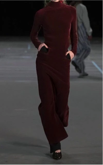 Y/PROJECT CUT OUT LONG DRESS  IN BORDEAUX