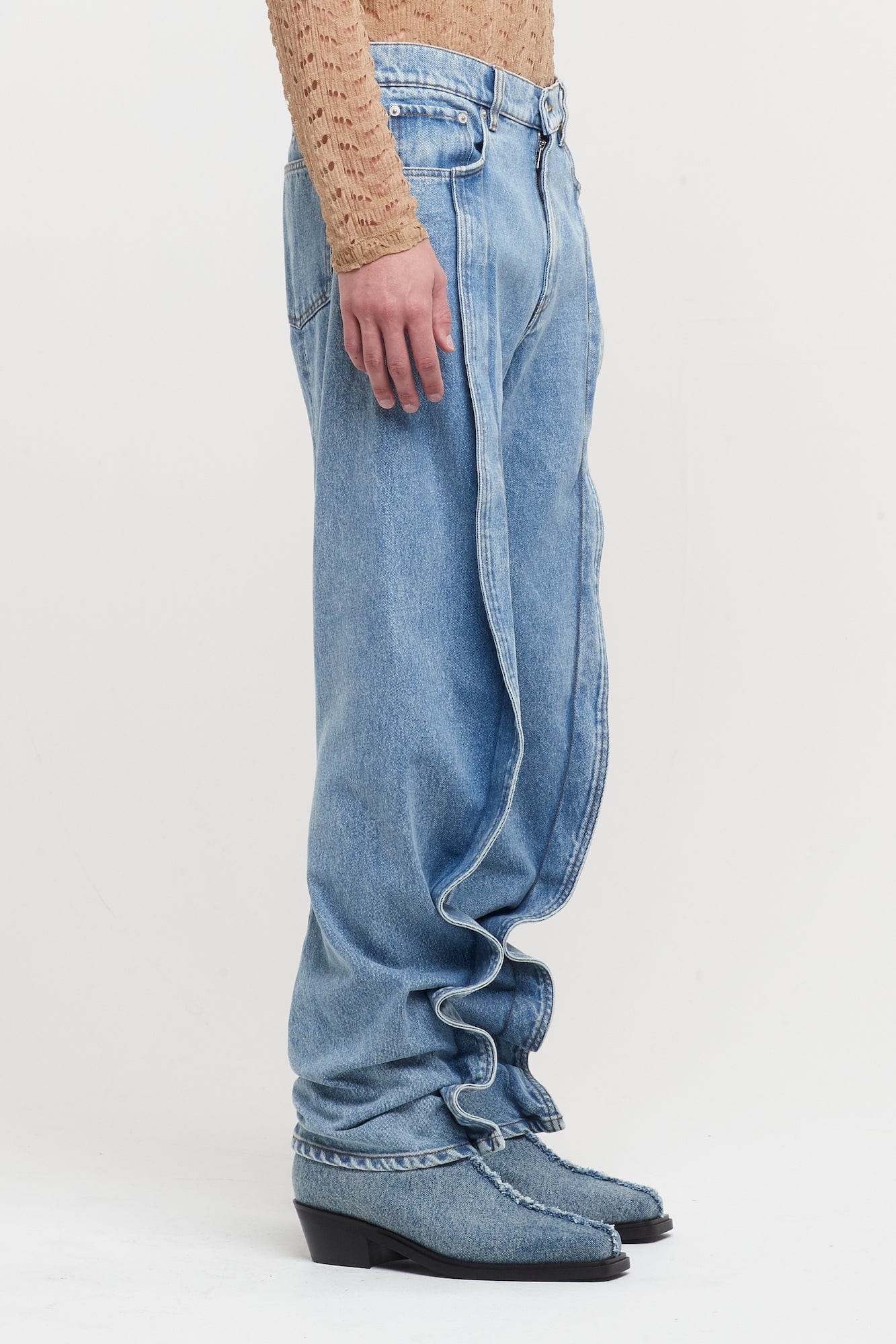 Y/Project Slim Banana Jeans in Blue - Image 6